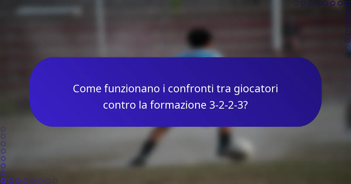 Come funzionano i confronti tra giocatori contro la formazione 3-2-2-3?