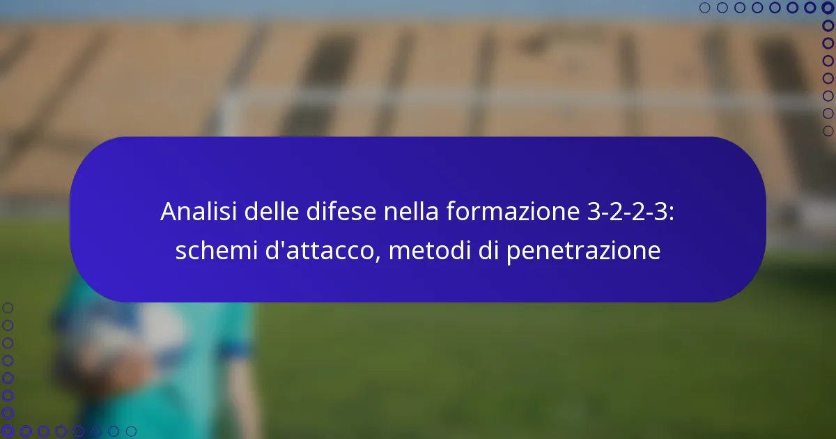 Analisi delle difese nella formazione 3-2-2-3: schemi d’attacco, metodi di penetrazione