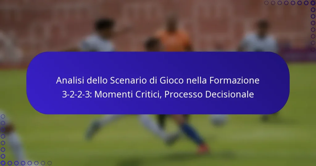 Analisi dello Scenario di Gioco nella Formazione 3-2-2-3: Momenti Critici, Processo Decisionale