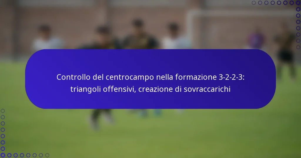 Controllo del centrocampo nella formazione 3-2-2-3: triangoli offensivi, creazione di sovraccarichi