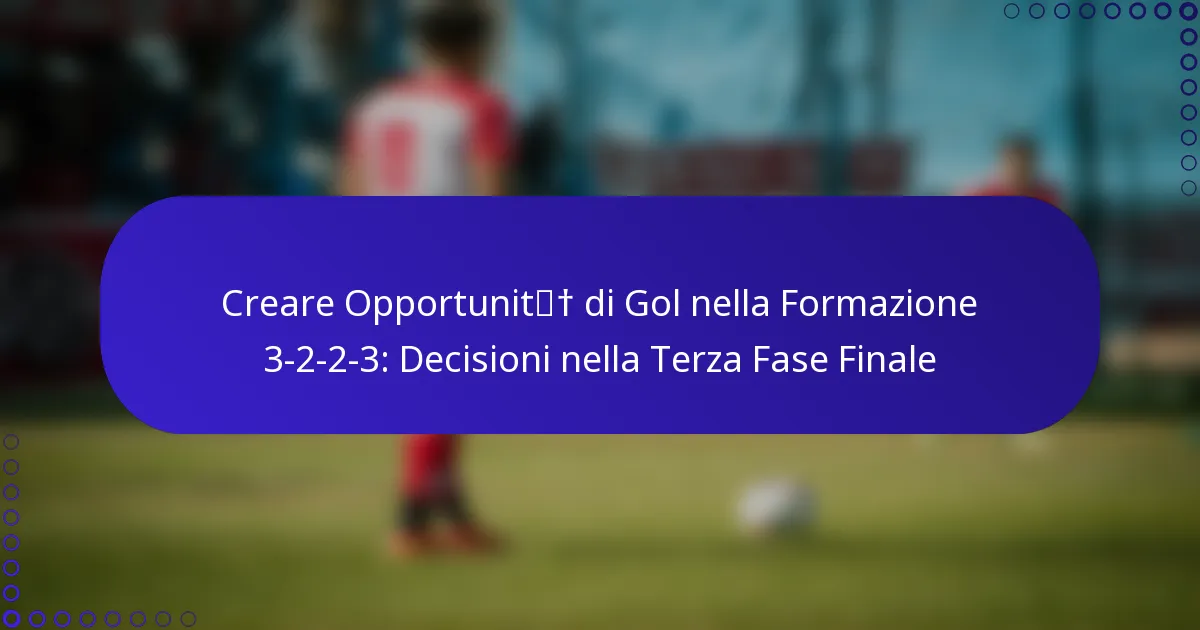Creare Opportunità di Gol nella Formazione 3-2-2-3: Decisioni nella Terza Fase Finale