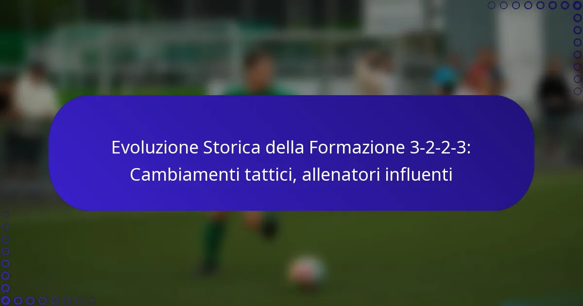 Evoluzione Storica della Formazione 3-2-2-3: Cambiamenti tattici, allenatori influenti