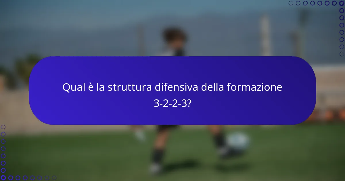 Qual è la struttura difensiva della formazione 3-2-2-3?