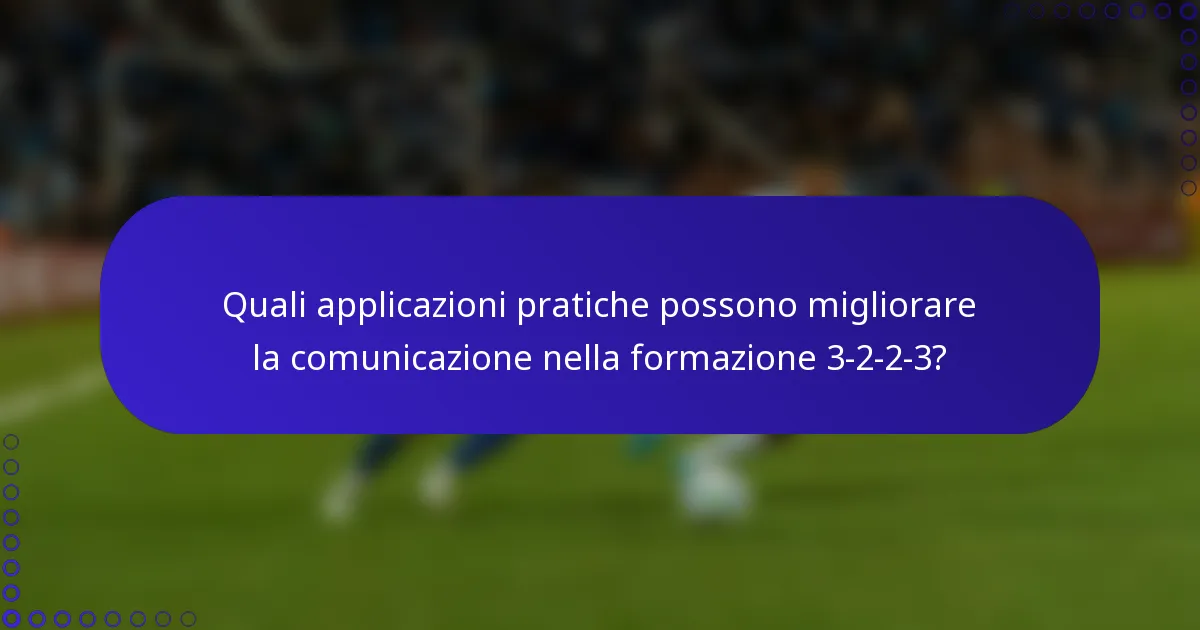 Quali applicazioni pratiche possono migliorare la comunicazione nella formazione 3-2-2-3?