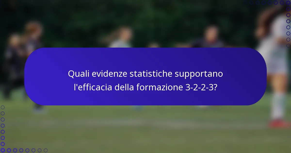 Quali evidenze statistiche supportano l'efficacia della formazione 3-2-2-3?