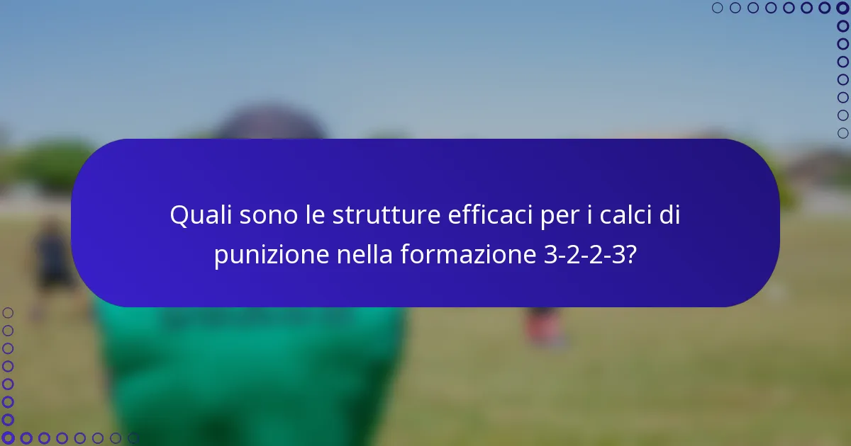 Quali sono le strutture efficaci per i calci di punizione nella formazione 3-2-2-3?